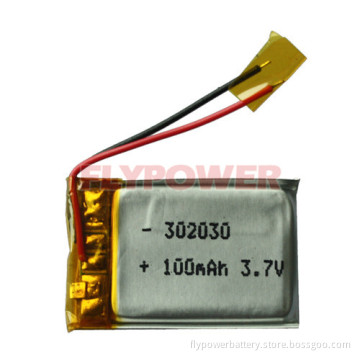 3.7V 100mAh Lithium Ion Polymer Battery Pack (1S1P of FLP-302030)